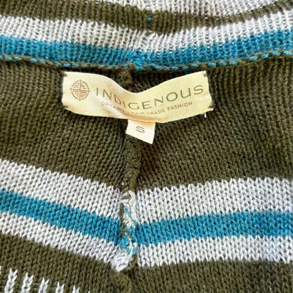 Indigenous Cardigan Sweater Open Front Waterfall Organic Cotton Womens Small - Picture 6 of 9